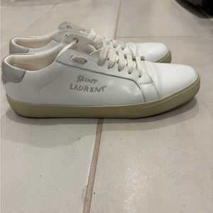 Used Reps Saint Laurent-Court Leather Sneakers-Sneakers